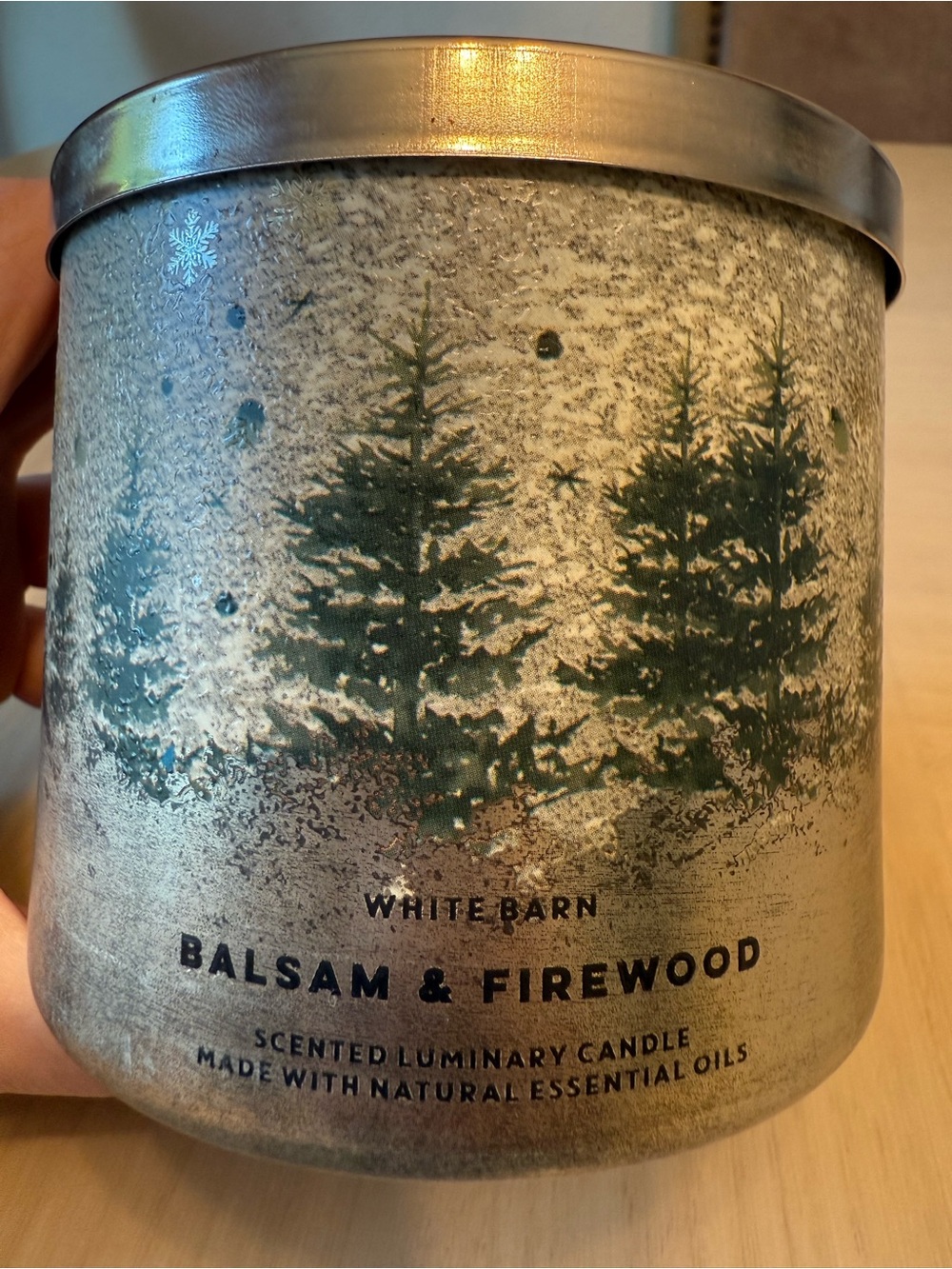 White Barn Balsam & Firewood 3 Wick Scented Candle - Christmas Tree Cedar Wood
